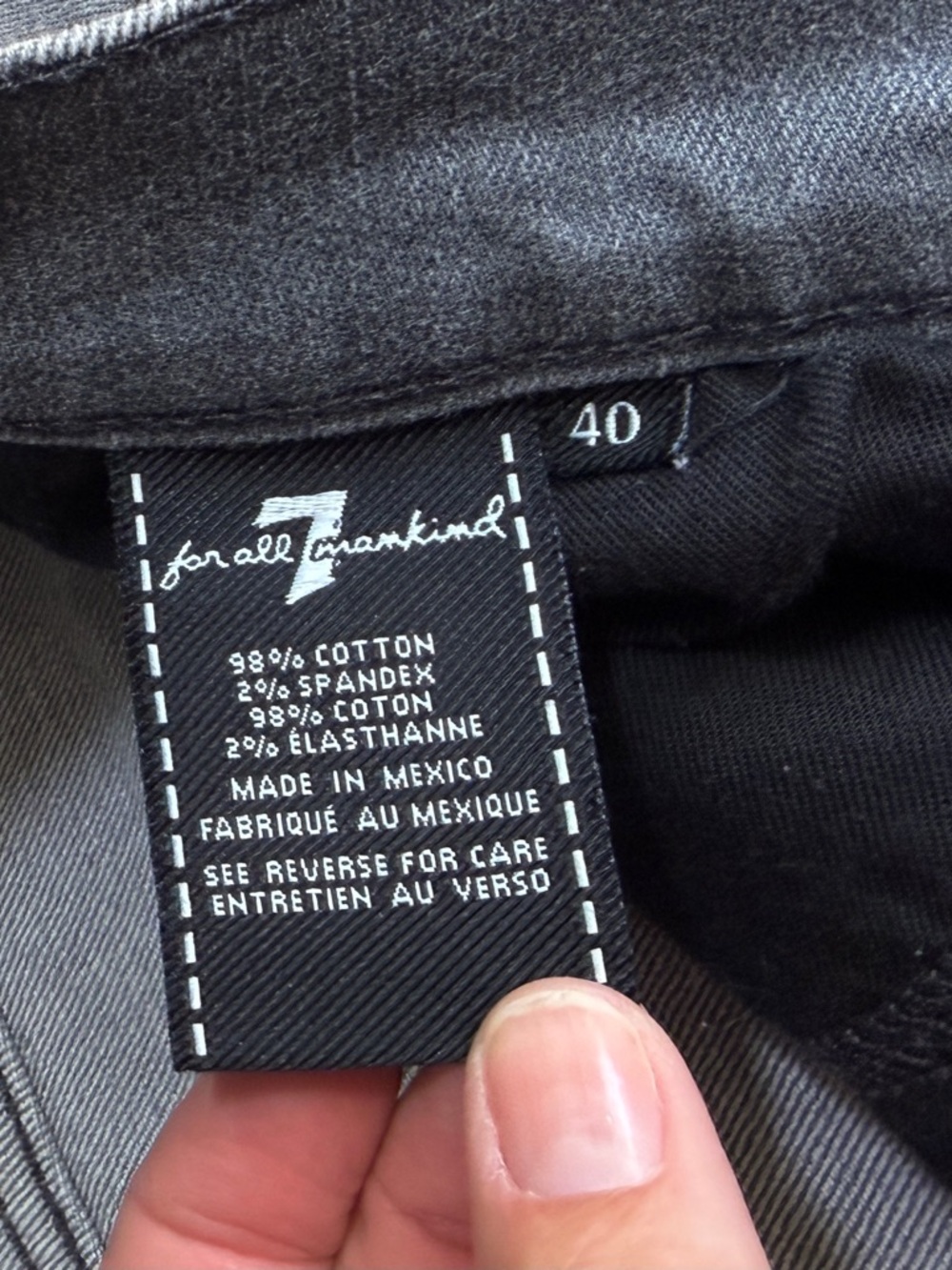 Seven for all mankind jeans size 40 Mens Gray Tapered Leg Zipper Fly Denim - Picture 7 of 7